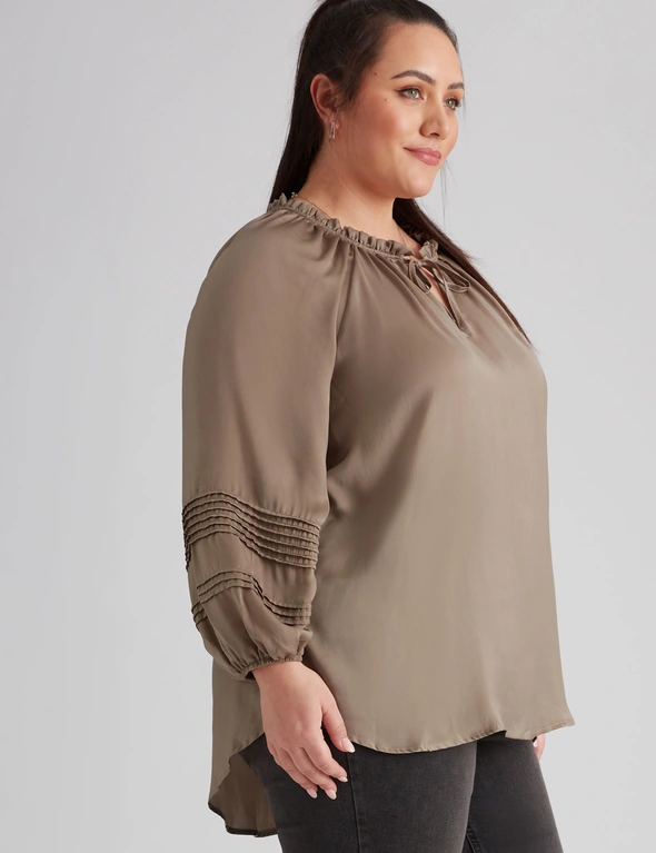 Beme Long Sleeve Frill Neck Tie Top, hi-res image number null