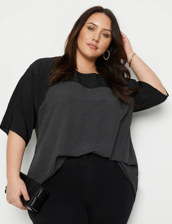Beme Extend Sleeve Scoop Trapeze Top, hi-res image number null