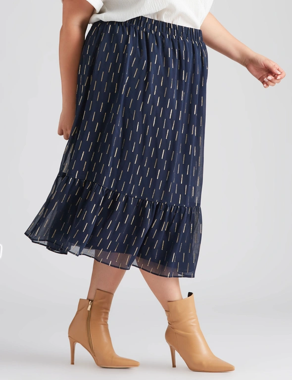 Beme Foil Detail Layered Midi Skirt, hi-res image number null
