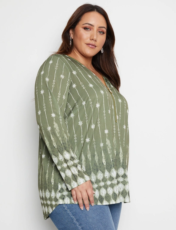 Beme Long Sleeve Oversized Zipped Front Knitwear Top, hi-res image number null
