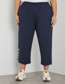 Beme Crop Pants With Button Side Ankle Detail