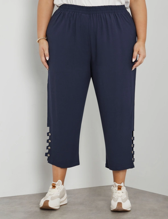 Beme Crop Pants With Button Side Ankle Detail, hi-res image number null