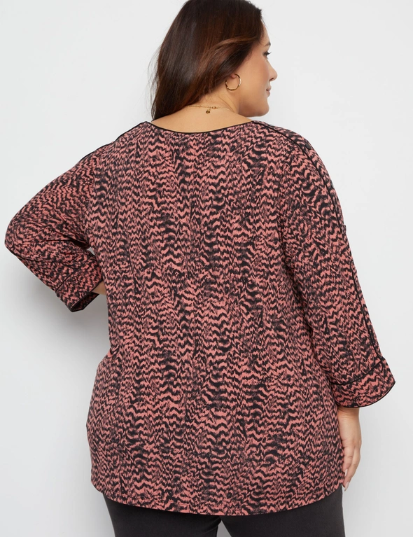 Beme Long Sleeve Piping Button Detail Knitwear Top, hi-res image number null