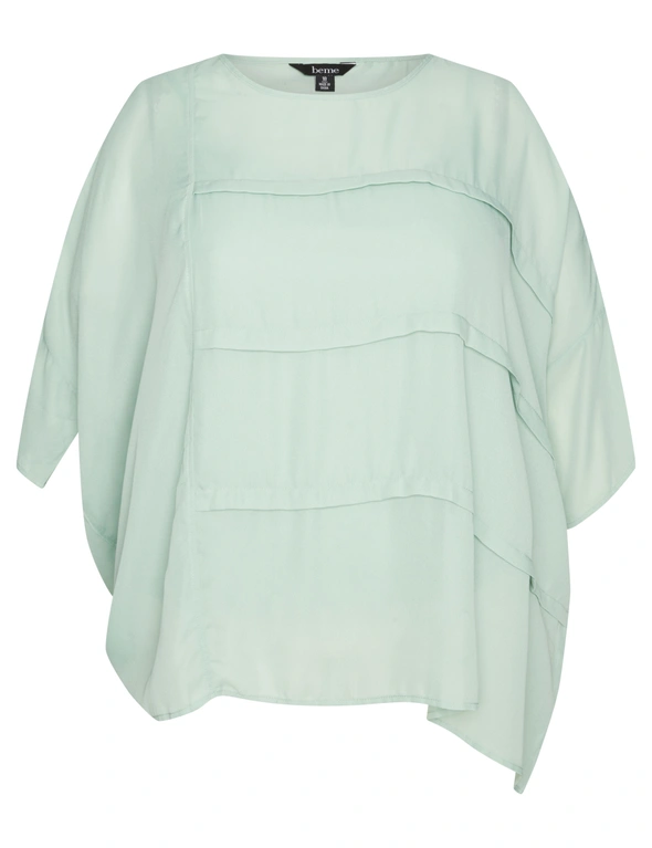 Beme Long Sleeve Woven Pleated Front Top, hi-res image number null