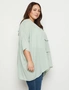 Beme Long Sleeve Woven Pleated Front Top, hi-res