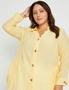 Beme 3/4 Sleeve Button Detail Double Layer Woven Tunic Shirt, hi-res