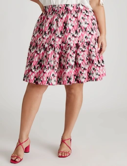 Beme Mid Thigh Tiered Woven Skirt