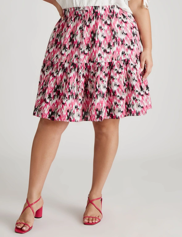 Beme Mid Thigh Tiered Woven Skirt, hi-res image number null