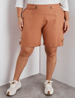Beme Elastic Waist Linen Shorts