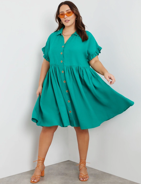 Beme Extend Frill Sleeve Collar Swing Dress, hi-res image number null