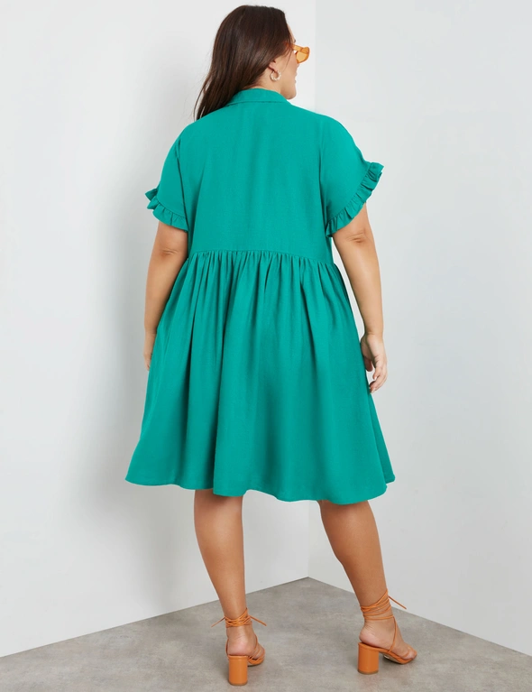 Beme Extend Frill Sleeve Collar Swing Dress, hi-res image number null