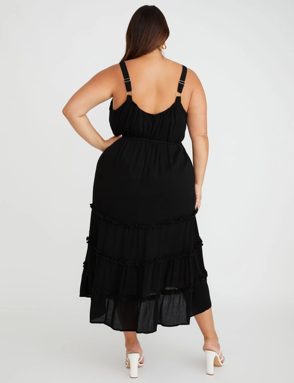 Beme Sleeveless Tiered Frill Detail Beaded Dress, hi-res image number null