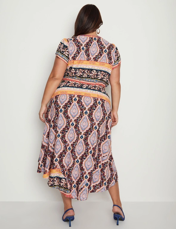 Beme Short Sleeve Printed Paisley Maxi Dress, hi-res image number null