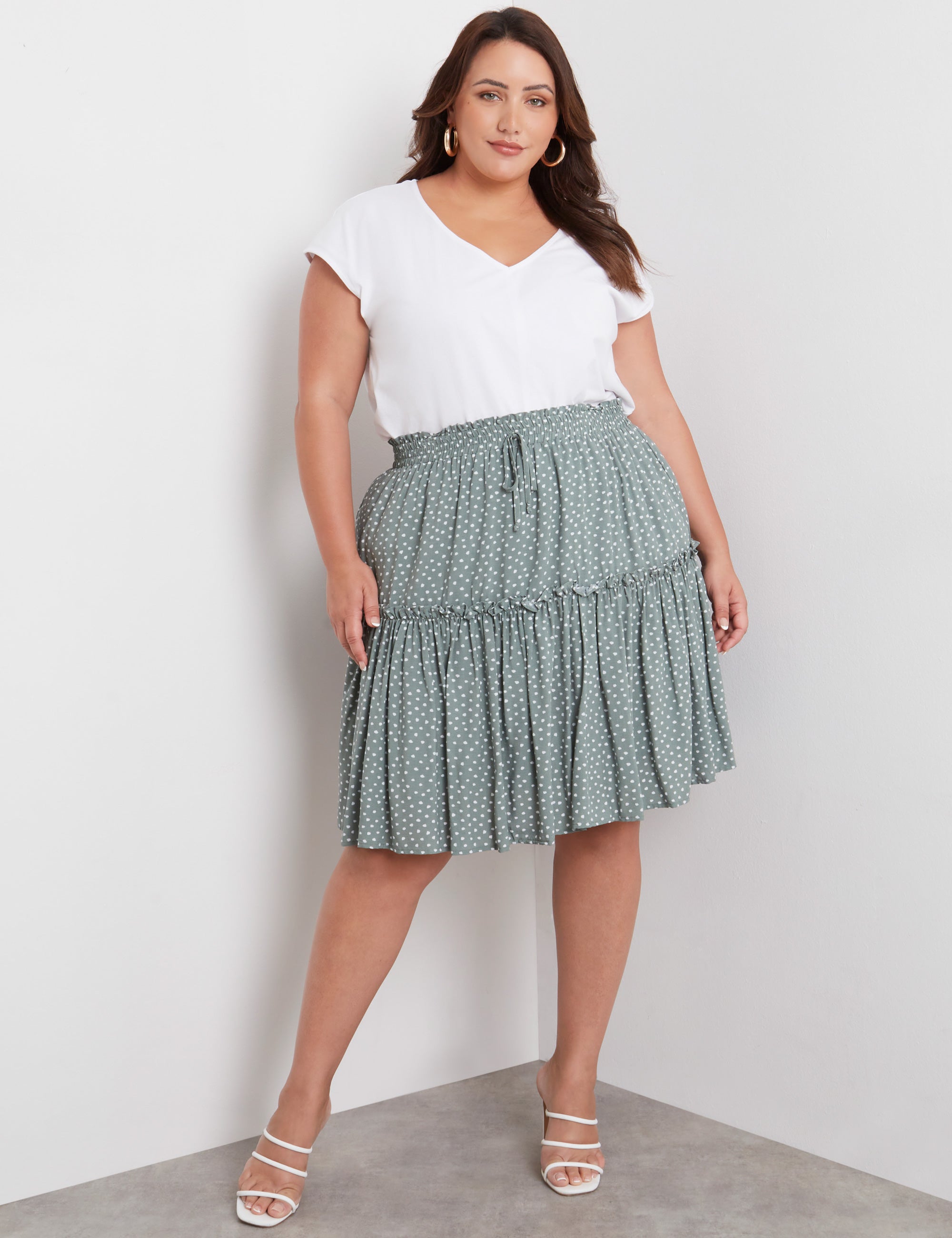 Plus size clearance midi summer skirts