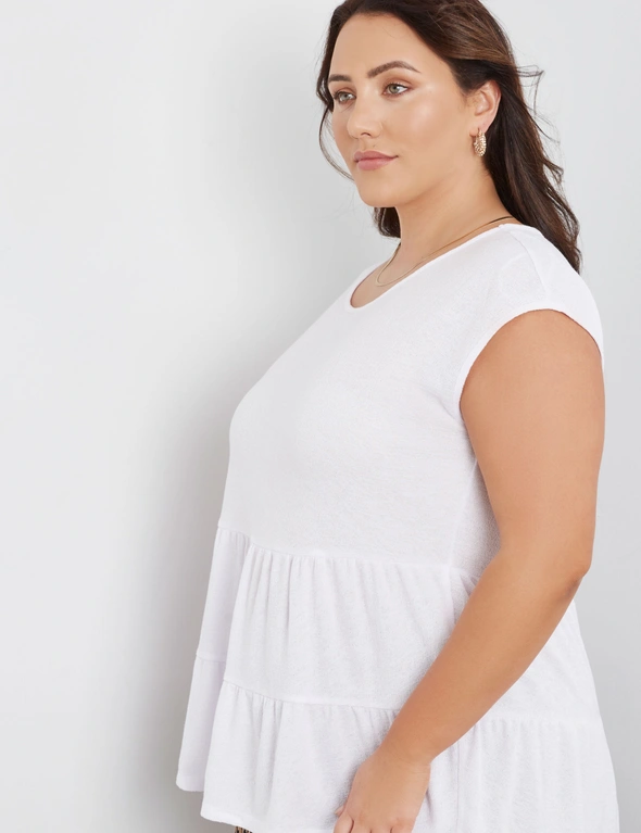 Beme Extend Sleeve Tiered Textured Swing Top, hi-res image number null