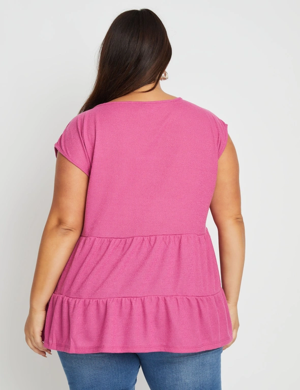 Beme Extend Sleeve Tiered Textured Swing Top, hi-res image number null