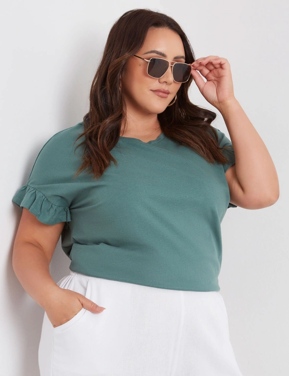 Beme Extend Frill Sleeve Fashion Tee, hi-res image number null
