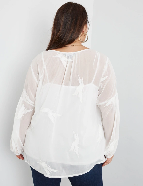 Beme Long Sleeve Embroidered Blouse, hi-res image number null