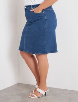 Beme 5 Pocket Fixed Waist Fashion Denim Skirt