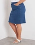 Beme 5 Pocket Fixed Waist Fashion Denim Skirt, hi-res