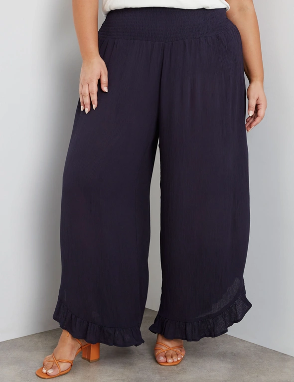 Be Me Crop Shirred Waist Frill Pant, hi-res image number null