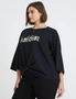 Beme 3/4 Sleeve Placement Embroidered Tee, hi-res