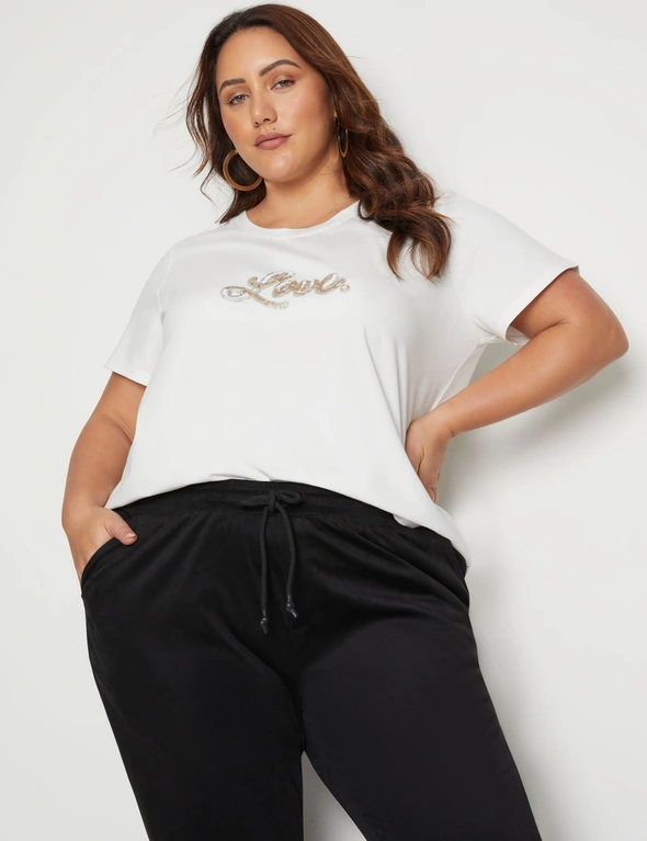 Beme Short Sleeve Sequin Placement Tee, hi-res image number null