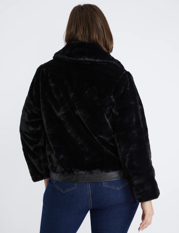 Beme Long Sleeve Fur/Pu Luxe Jacket, hi-res image number null