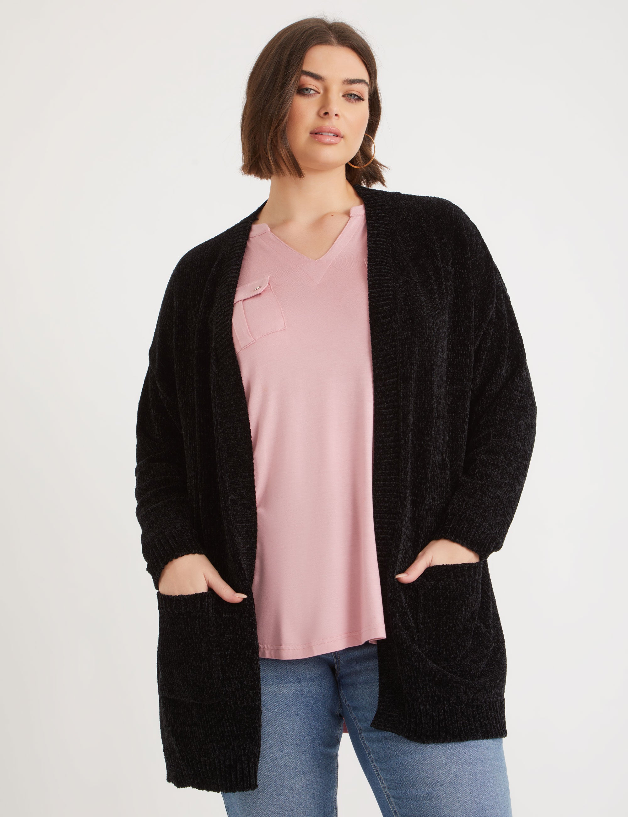 Beme Long Sleeve Chenille Knit Cardigan | Crossroads