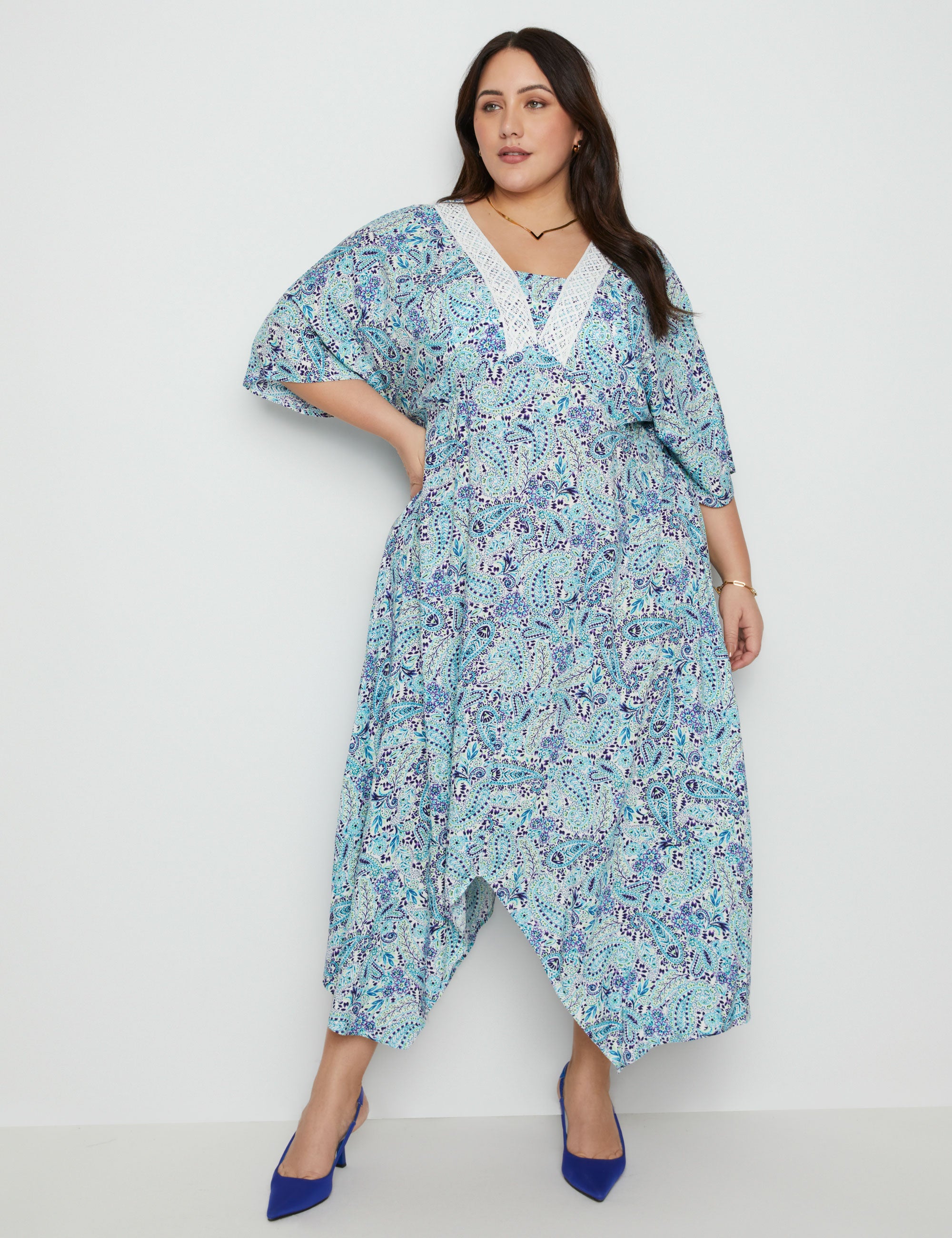 Beme Lace Insert Hanky Hem Dress | Beme