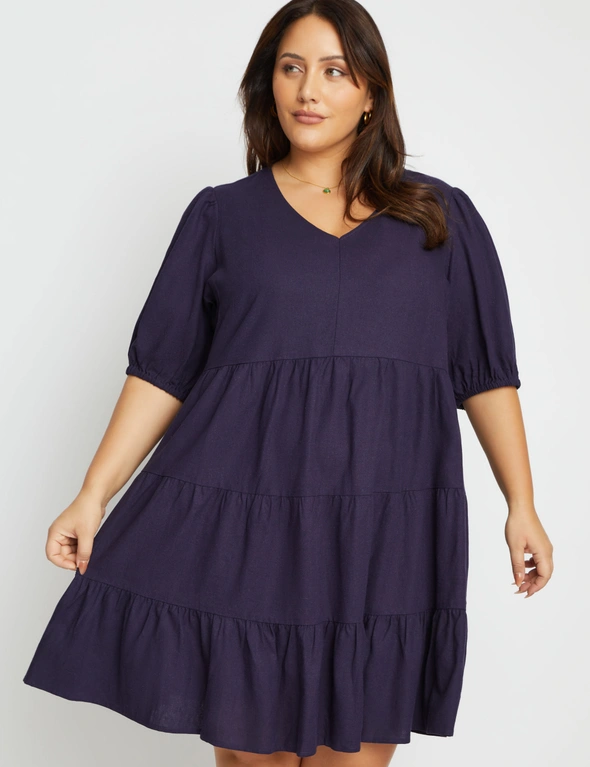 Beme Puff Sleeve Tiered Dress, hi-res image number null