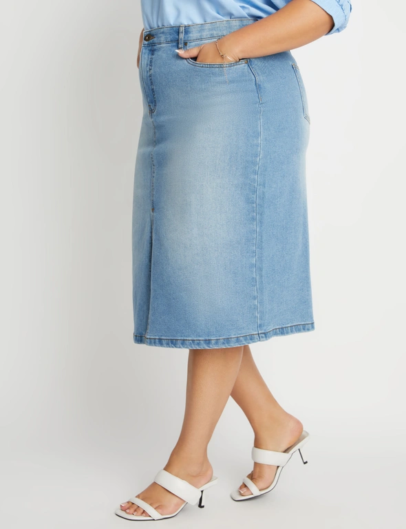 Beme Mid Length Denim Skirt, hi-res image number null