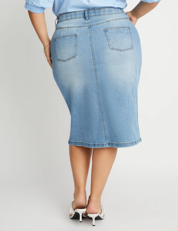 Beme Mid Length Denim Skirt, hi-res image number null