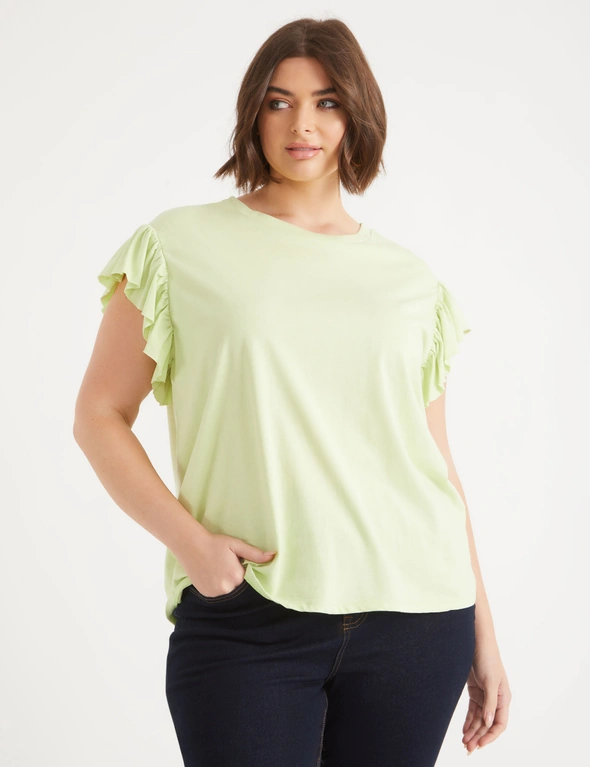 Beme Frill Sleeve Scoop Neck Tee, hi-res image number null