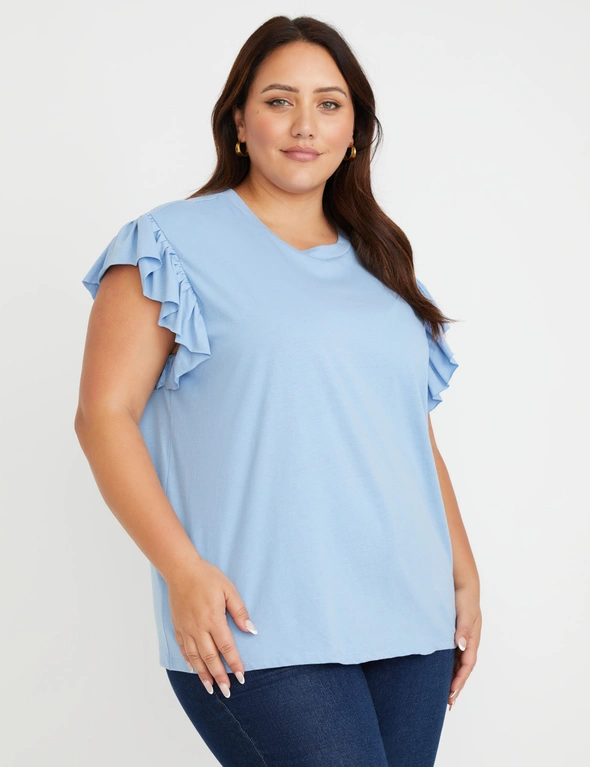 Beme Frill Sleeve Scoop Neck Tee, hi-res image number null