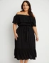 Beme Off The Shoulder Tiered LaceDetail Woven Midi Dress, hi-res