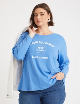 Beme Placement Print L/s T Shirt
