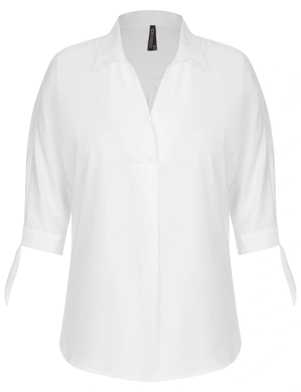 Crossroads Tie Sleeve Shirt White, hi-res image number null