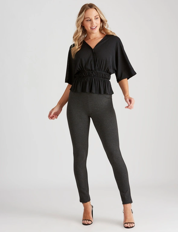 Crossroads Faux Knit Wrap Top, hi-res image number null