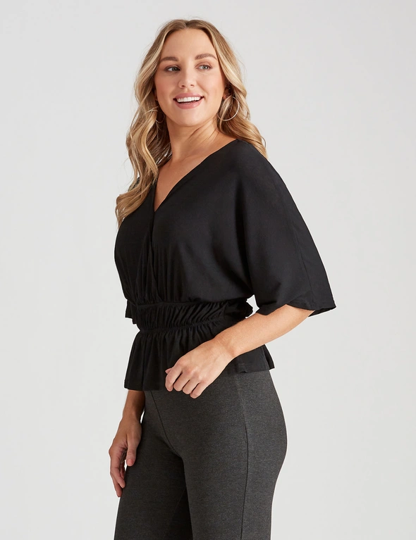 Crossroads Faux Knit Wrap Top, hi-res image number null