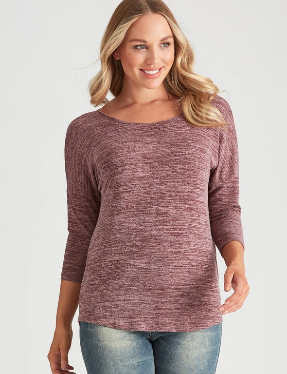Crossroads Cross Back Faux Knit Top, hi-res image number null
