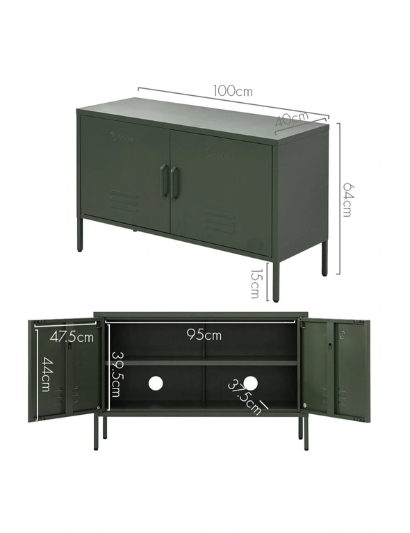 ArtissIn Buffet Sideboard Metal Cabinet - BASE Green, hi-res image number null
