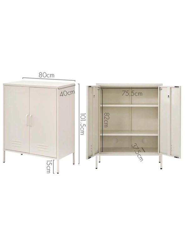 ArtissIn Buffet Sideboard Metal Cabinet - SWEETHEART White, hi-res image number null