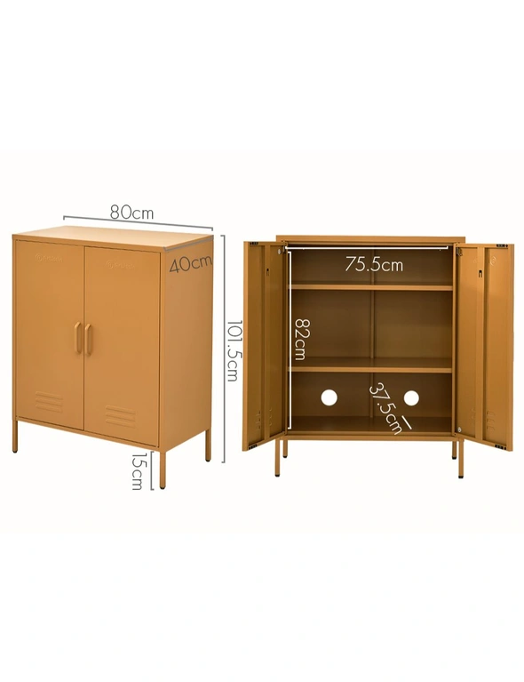 ArtissIn Buffet Sideboard Metal Cabinet - SWEETHEART Yellow, hi-res image number null