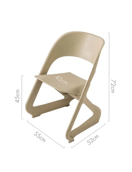 ArtissIn Set of 4 Dining Chairs Office Cafe Lounge Seat Stackable Plastic Leisure Chairs Beige