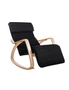 Artiss Rocking Armchair Bentwood Frame With Footrest Black Afton, hi-res