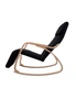 Artiss Rocking Armchair Bentwood Frame With Footrest Black Afton, hi-res