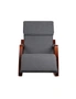 Artiss Fabric Rocking Armchair with Adjustable Footrest - Charcoal, hi-res