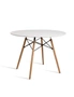 Artiss Dining Table Round White 4 Seater 100CM, hi-res