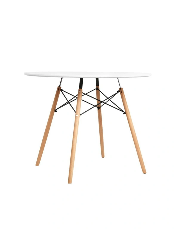 Artiss Dining Table Round White 4 Seater 90CM, hi-res image number null
